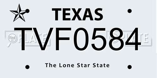 TVF0584 Texas License Plate