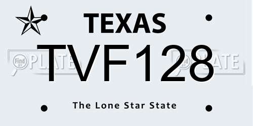 TVF128 Texas License Plate