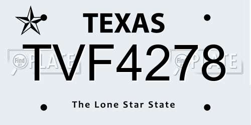 TVF4278 Texas License Plate