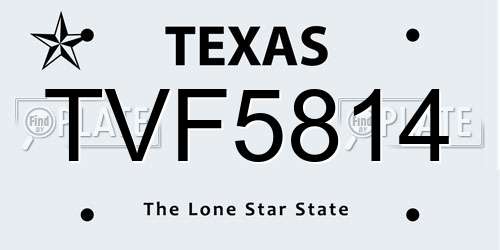 TVF5814 Texas License Plate