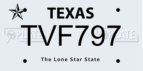 TVF797 Texas License Plate
