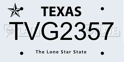 TVG2357 Texas License Plate