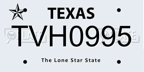 TVH0995 Texas License Plate