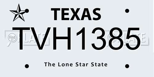 TVH1385 Texas License Plate