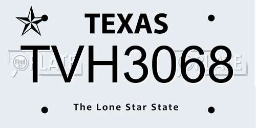 TVH3068 Texas License Plate
