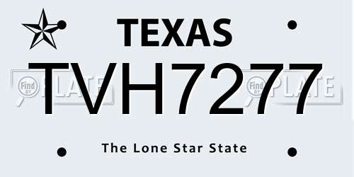 TVH7277 Texas License Plate