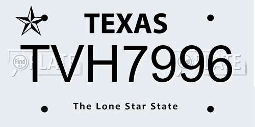 TVH7996 Texas License Plate