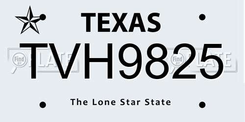 TVH9825 Texas License Plate