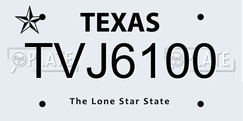 TVJ6100 Texas License Plate