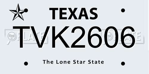 TVK2606 Texas License Plate