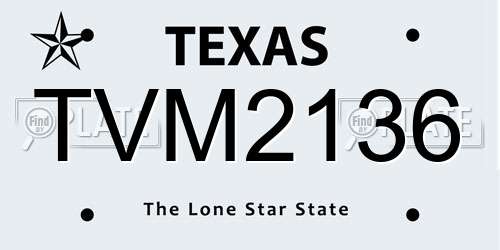TVM2136 Texas License Plate
