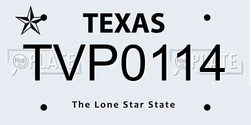 TVP0114 Texas License Plate