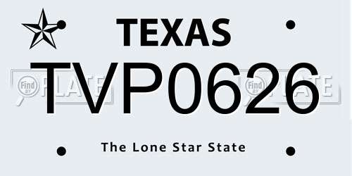 TVP0626 Texas License Plate
