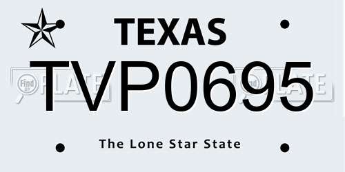 TVP0695 Texas License Plate