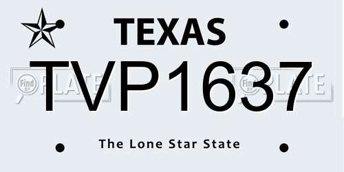 TVP1637 Texas License Plate