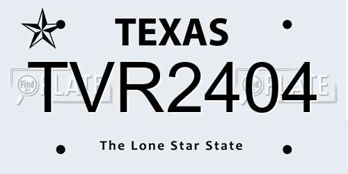 TVR2404 Texas License Plate