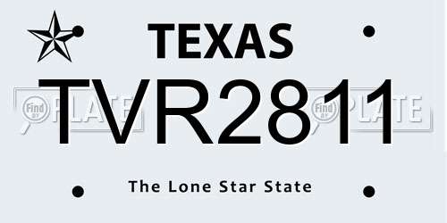 TVR2811 Texas License Plate