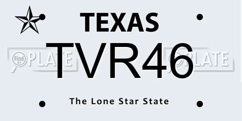 TVR46 Texas License Plate