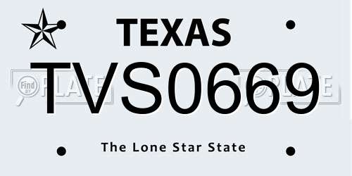 TVS0669 Texas License Plate