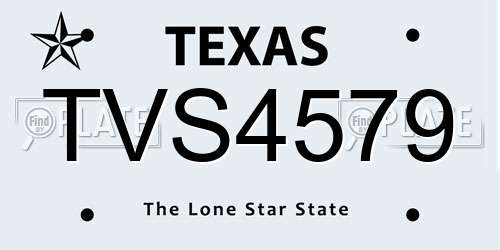 TVS4579 Texas License Plate