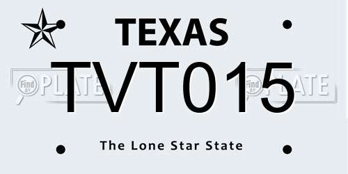 TVT015 Texas License Plate