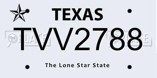 TVV2788 Texas License Plate