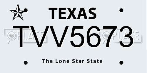 TVV5673 Texas License Plate
