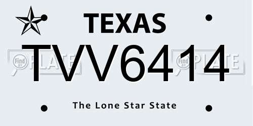 TVV6414 Texas License Plate