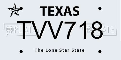 TVV718 Texas License Plate