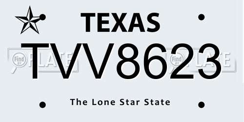 TVV8623 Texas License Plate