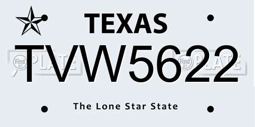 TVW5622 Texas License Plate