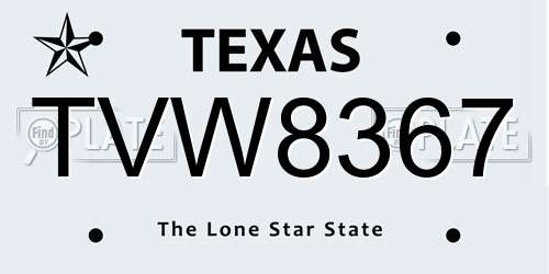 TVW8367 Texas License Plate