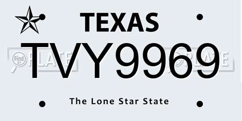 TVY9969 Texas License Plate