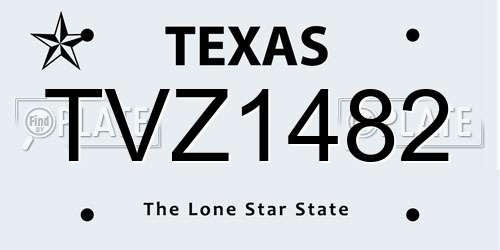 TVZ1482 Texas License Plate
