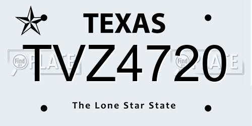 TVZ4720 Texas License Plate