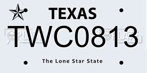 TWC0813 Texas License Plate