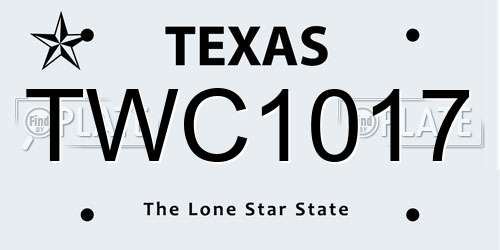 TWC1017 Texas License Plate