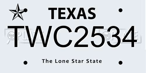 TWC2534 Texas License Plate