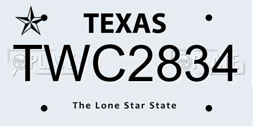 TWC2834 Texas License Plate