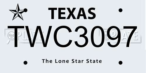 TWC3097 Texas License Plate