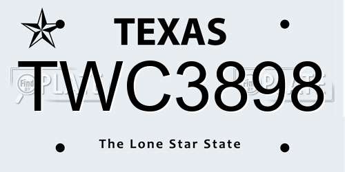 TWC3898 Texas License Plate