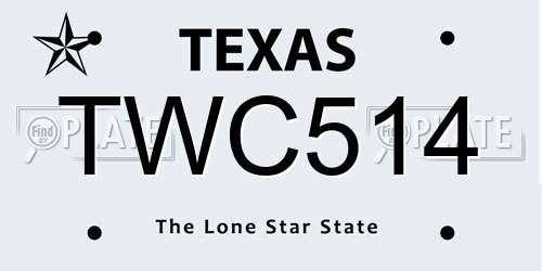 TWC514 Texas License Plate
