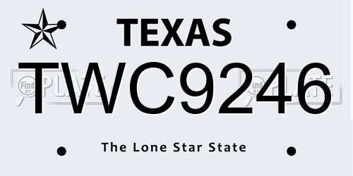 TWC9246 Texas License Plate