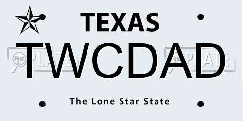 TWCDAD Texas License Plate