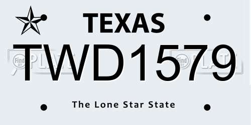 TWD1579 Texas License Plate