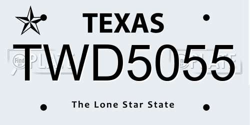TWD5055 Texas License Plate