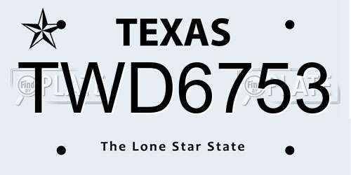 TWD6753 Texas License Plate