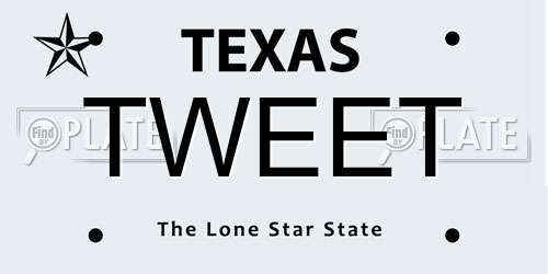 TWEET Texas License Plate