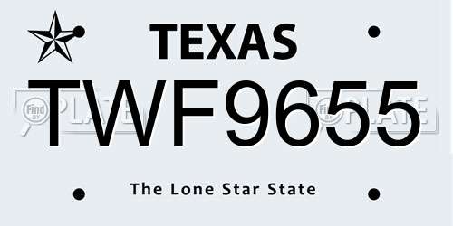 TWF9655 Texas License Plate
