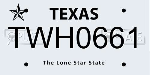 TWH0661 Texas License Plate